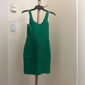 Aritzia Babaton Sculpt Knit Squareneck Mini Dress in Gloss Green